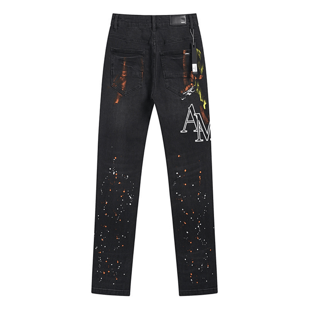 Amr Staggered Logo Jeans