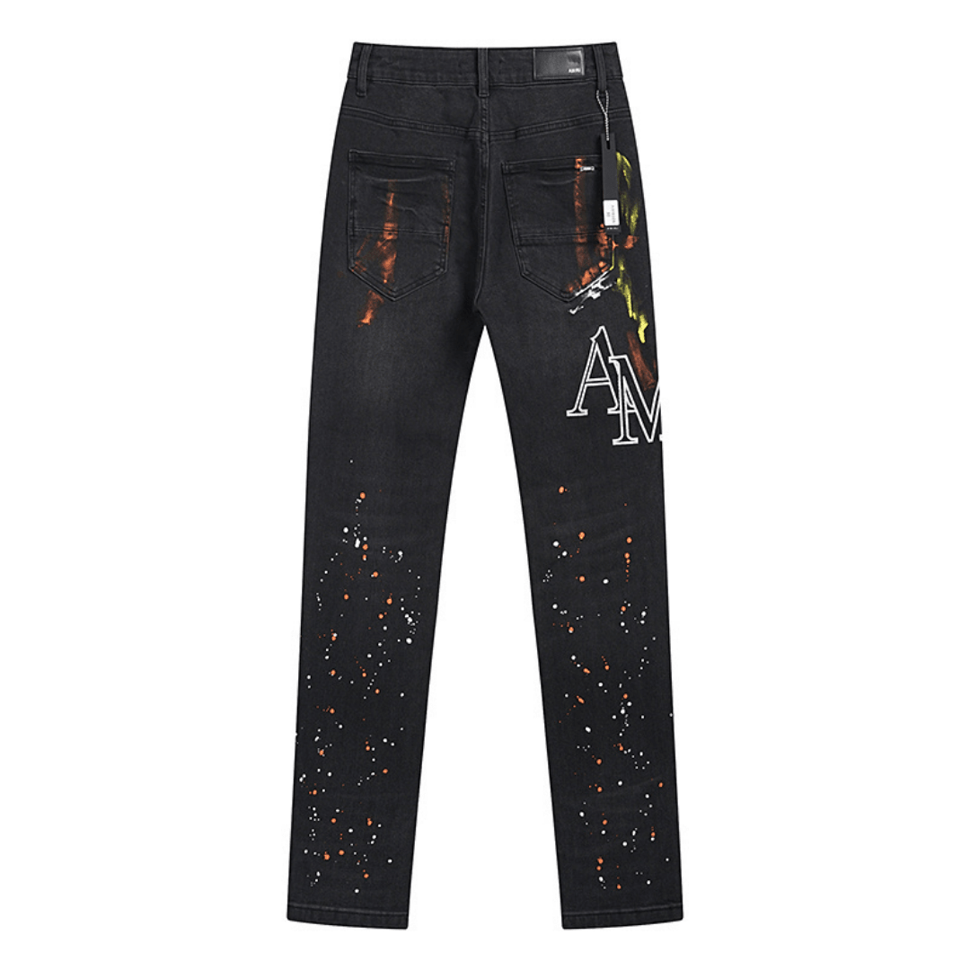 Amr Staggered Logo Jeans