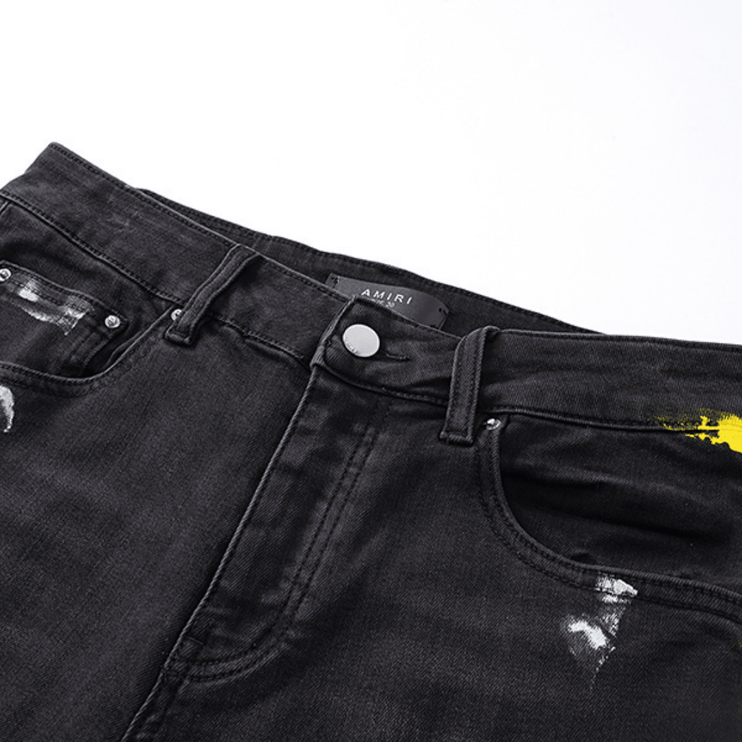 Amr Staggered Logo Jeans