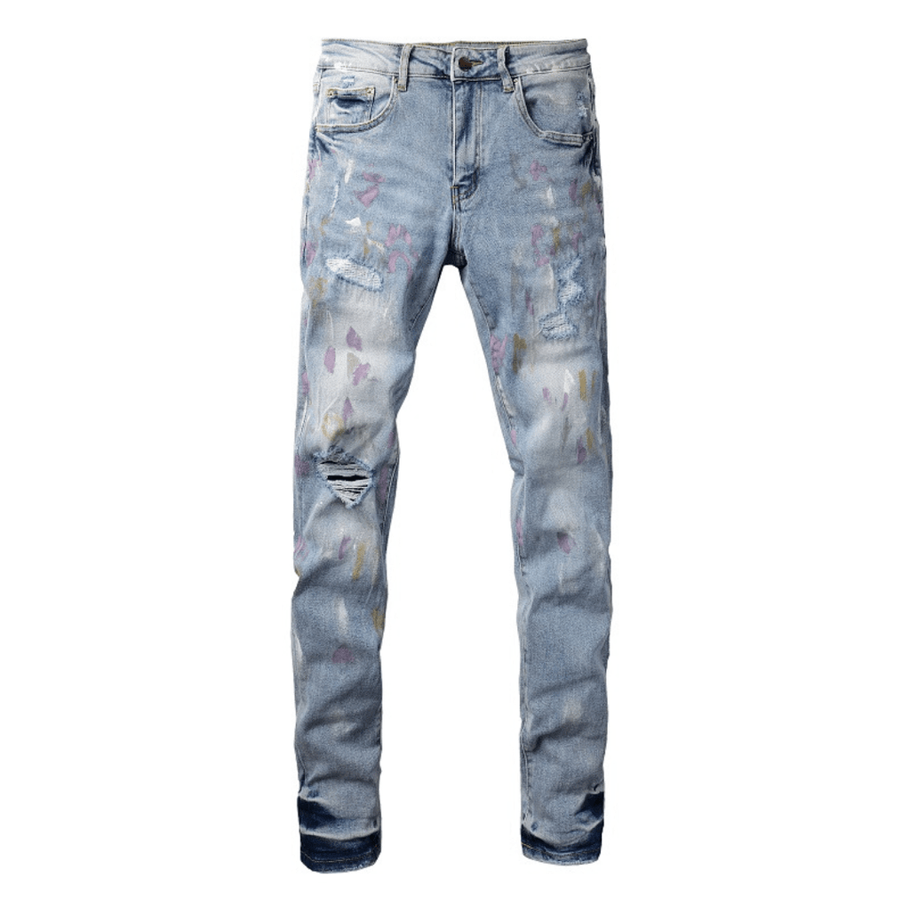 Amr Paint Splatter Blue Jeans