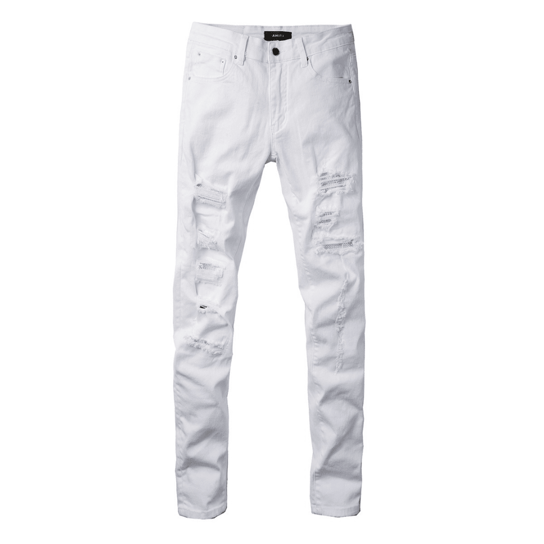 Amr White Ripped Jeans