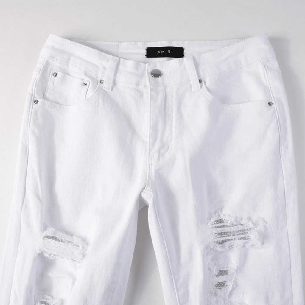Amr White Ripped Jeans