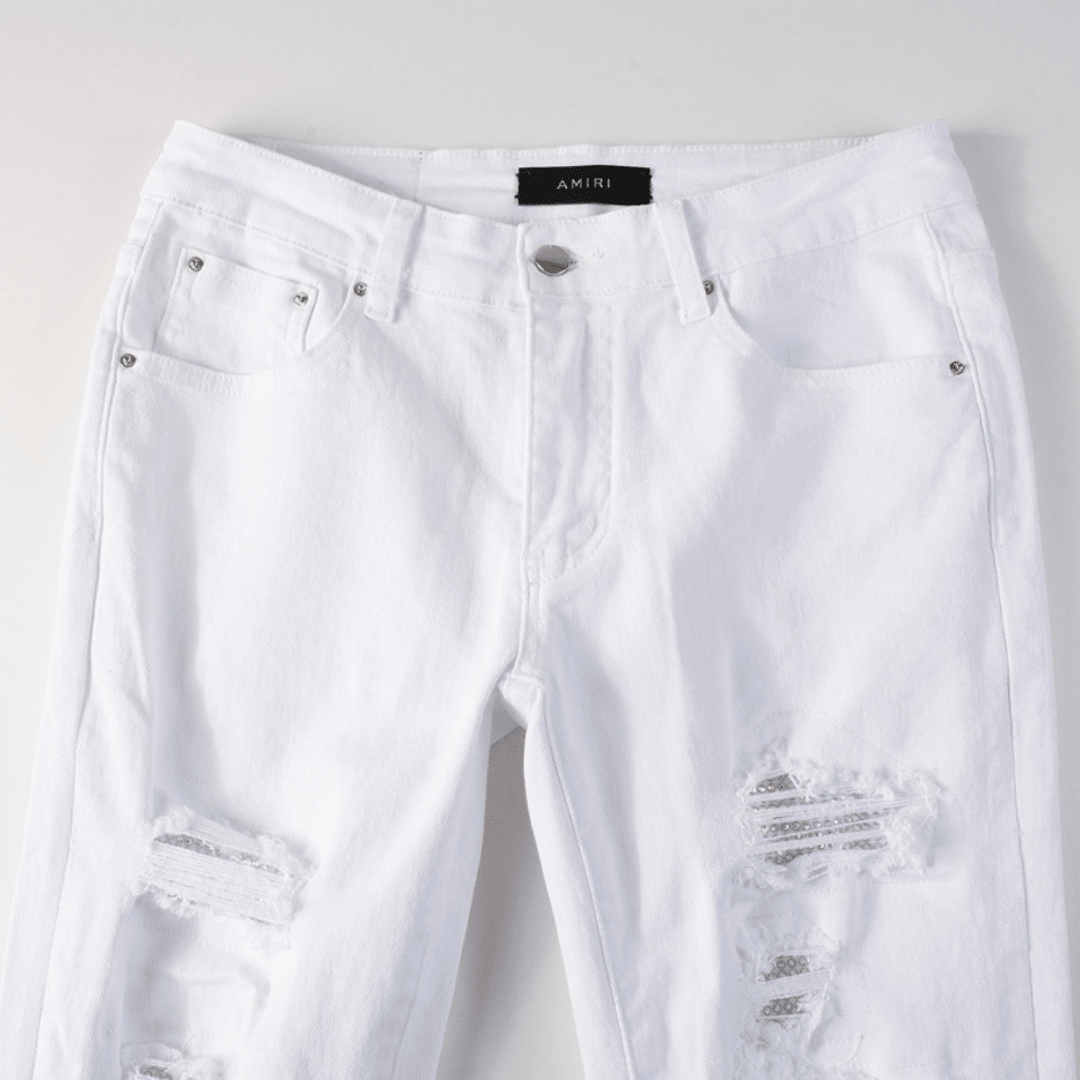 Amr White Ripped Jeans