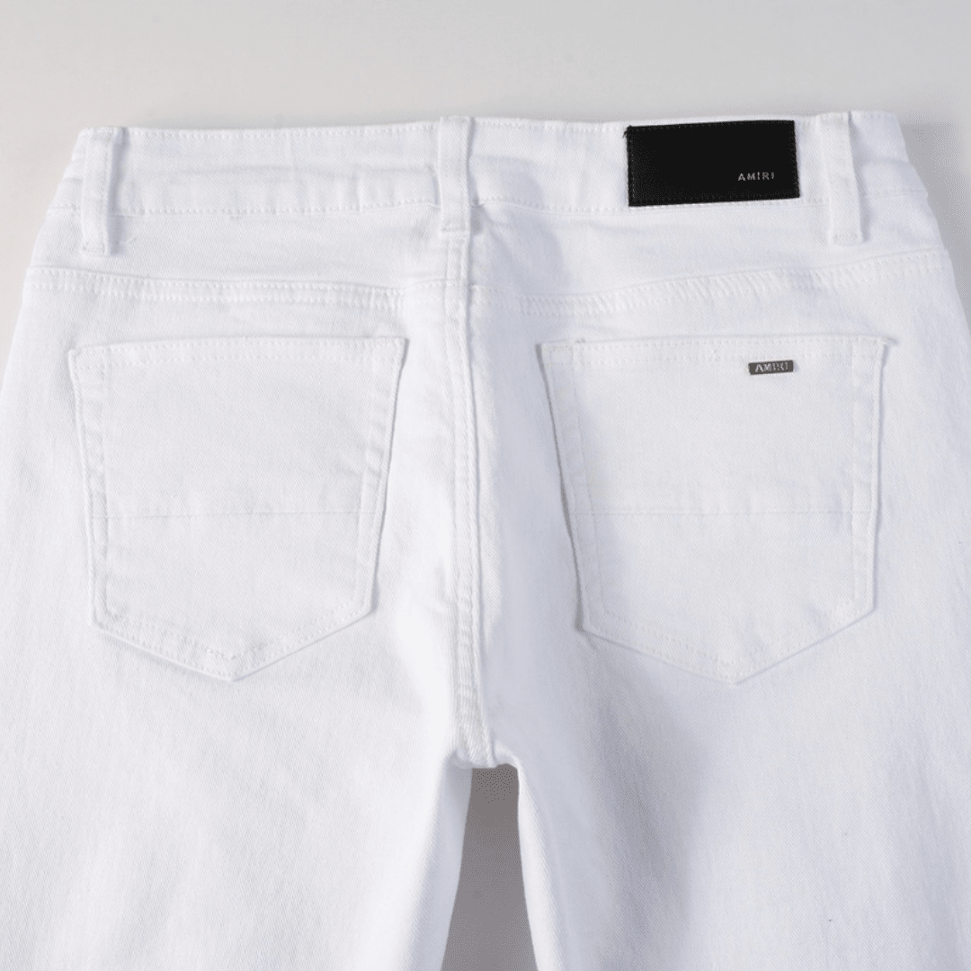 Amr White Ripped Jeans
