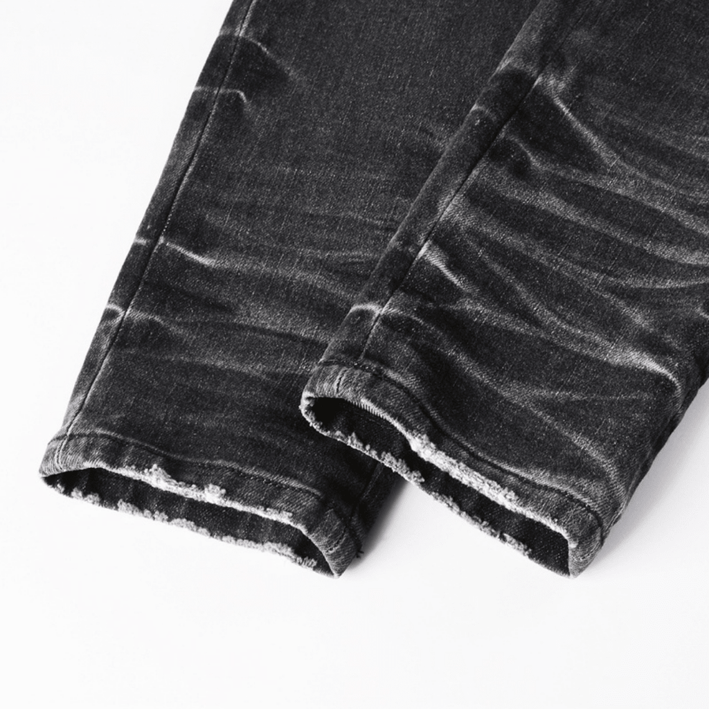 Amr Staggered Logo Black Jeans