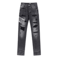 Amr Grey Staggered Logo Jeans