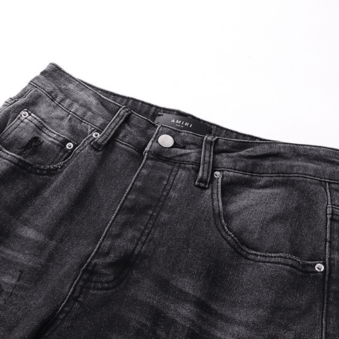 Amr Grey Staggered Logo Jeans