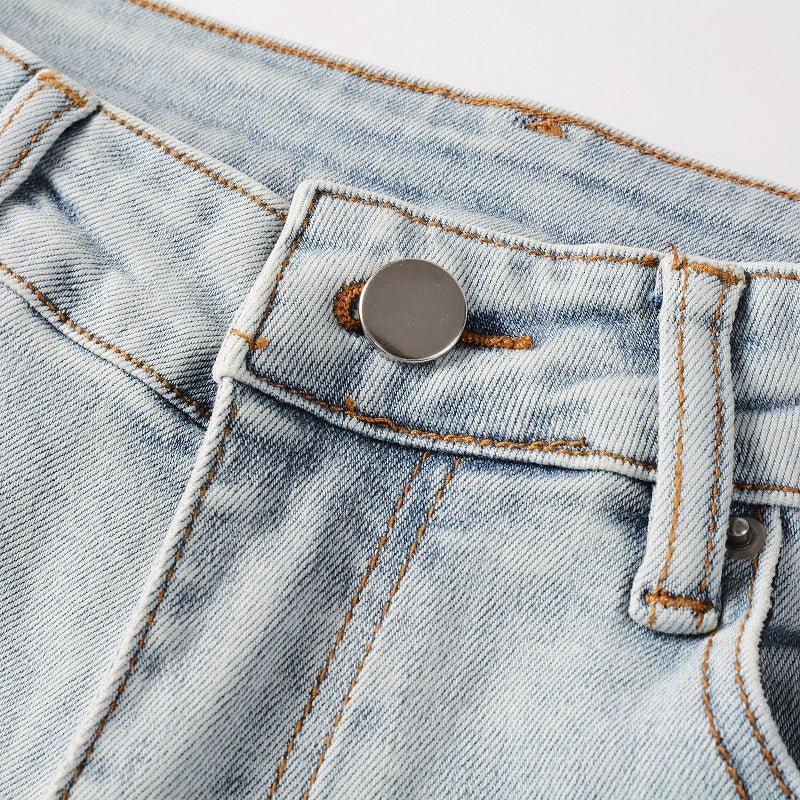 Amr Light Blue Patch Jeans