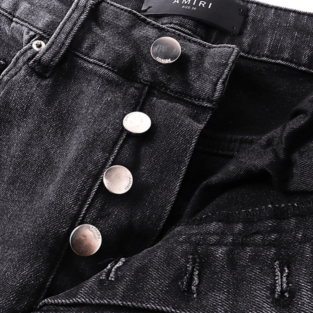 Amr Grey Staggered Logo Jeans