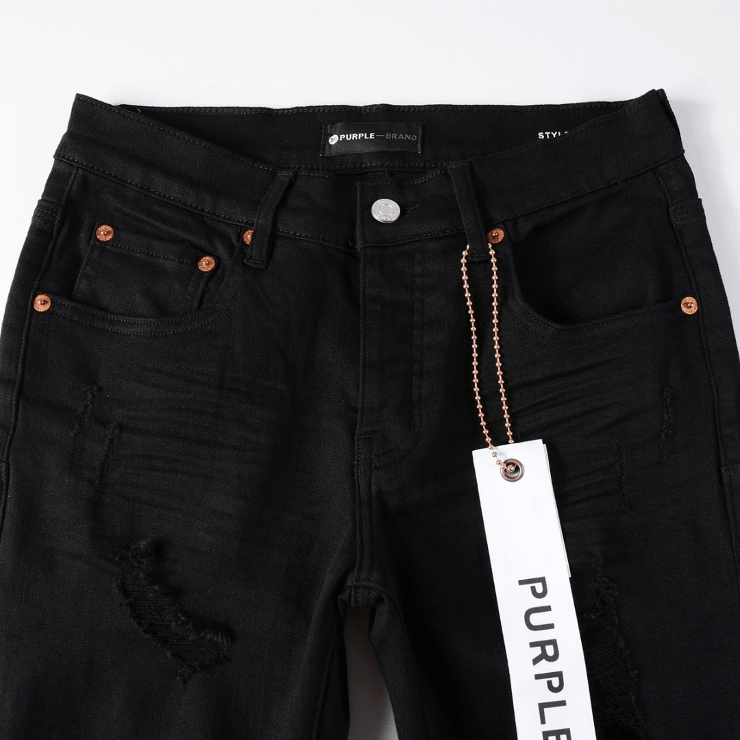 Purple Black Ripped Jeans