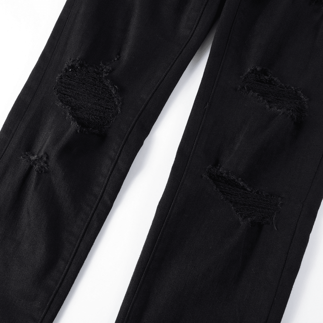 Purple Black Ripped Jeans