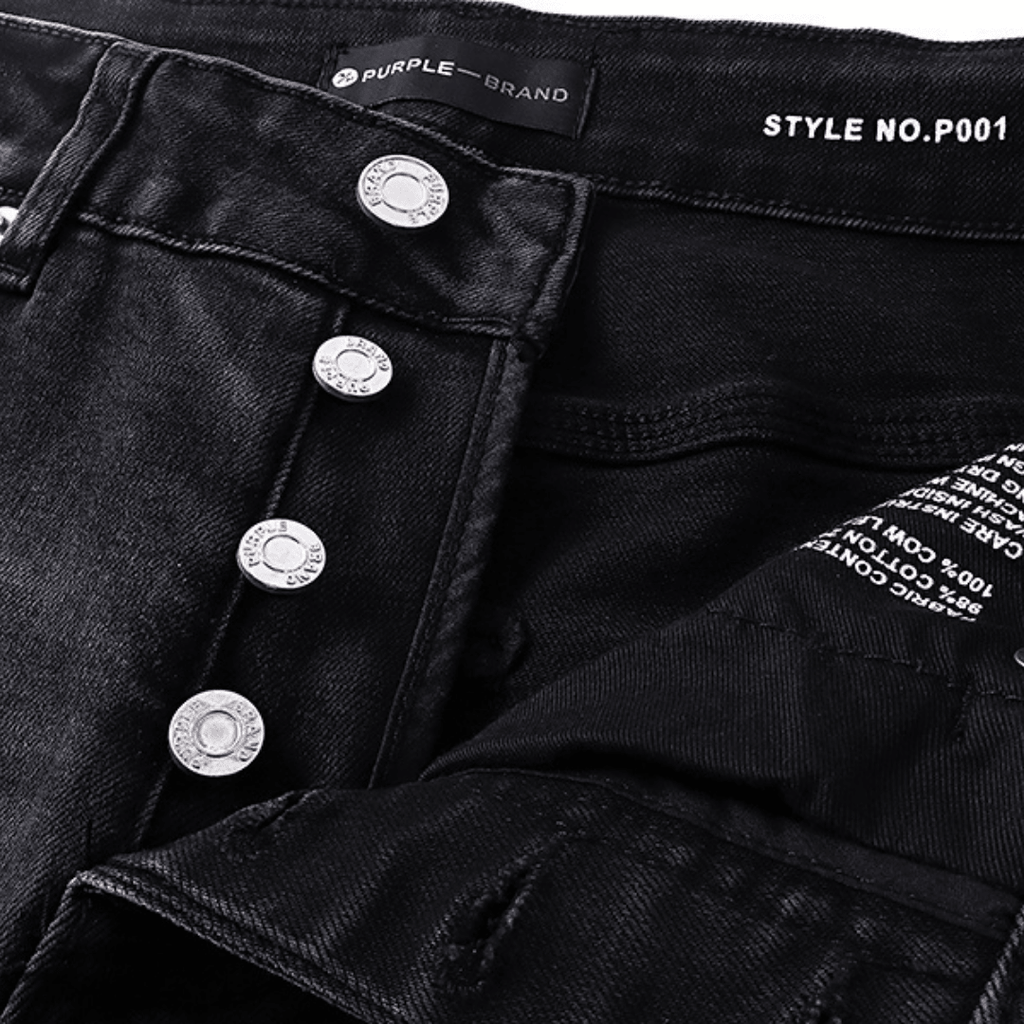 Purple Distressed Paint Jeans