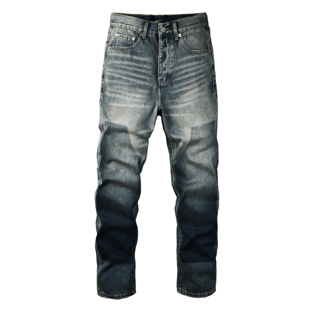 Purple Flared Blue Jeans
