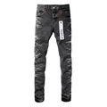 Purple Gradient Grey Ripped Jeans
