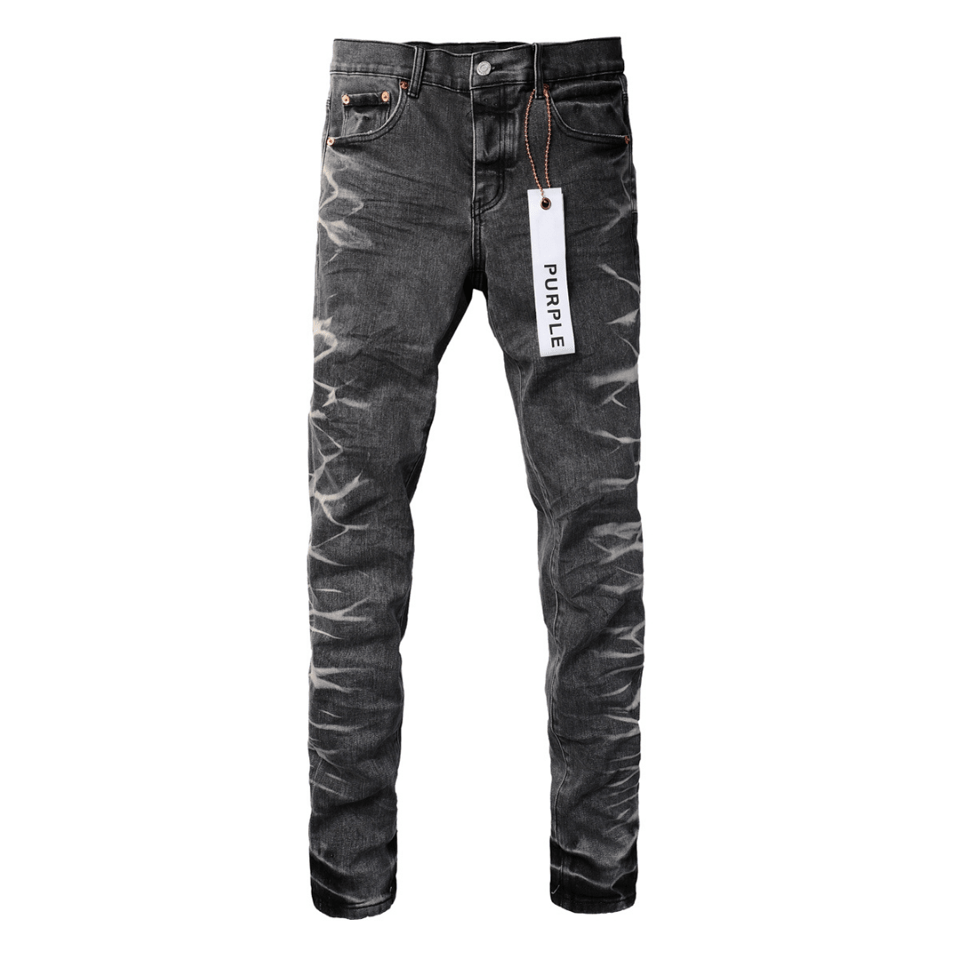 Purple Gradient Grey Ripped Jeans