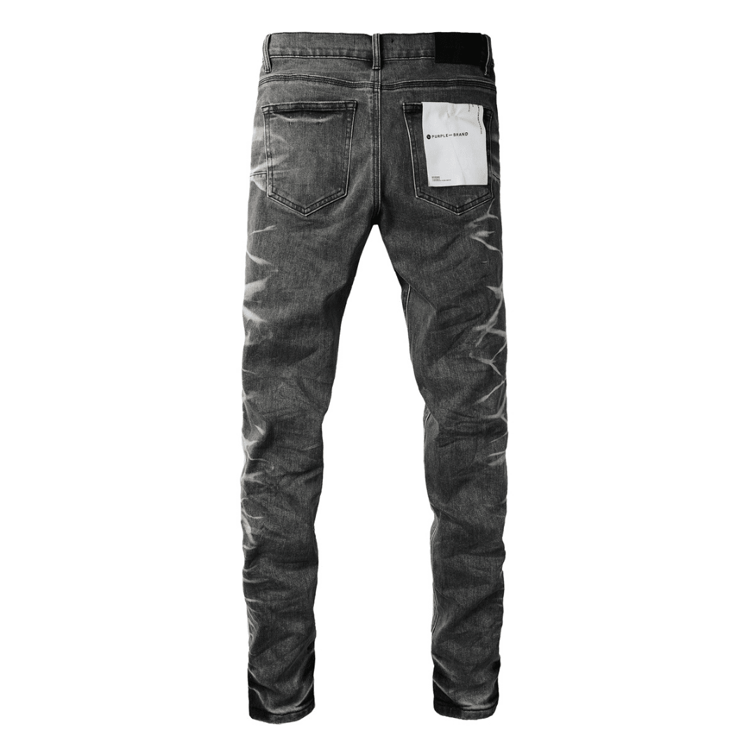 Purple Gradient Grey Ripped Jeans
