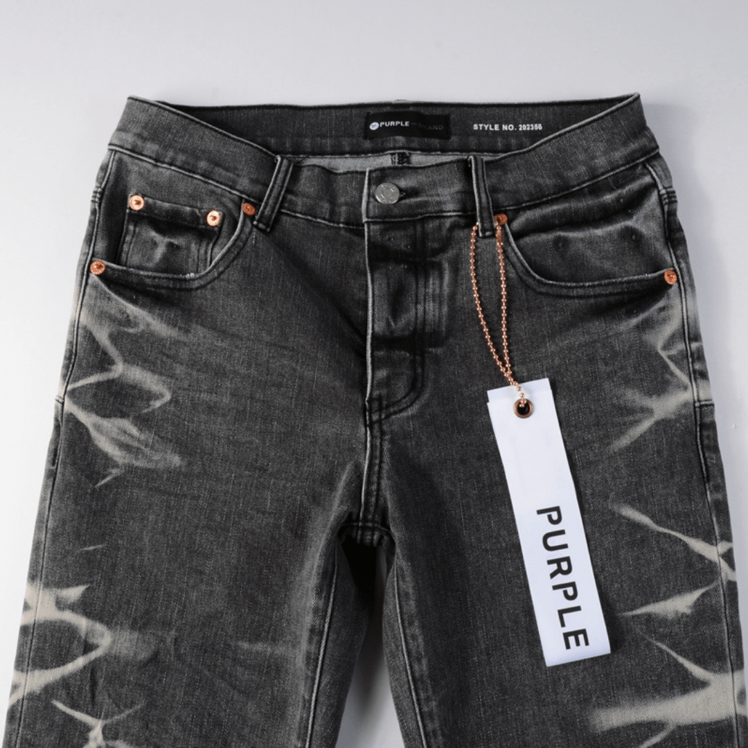 Purple Gradient Grey Ripped Jeans