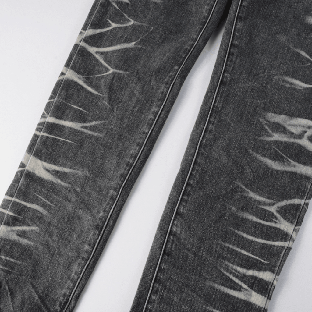 Purple Gradient Grey Ripped Jeans