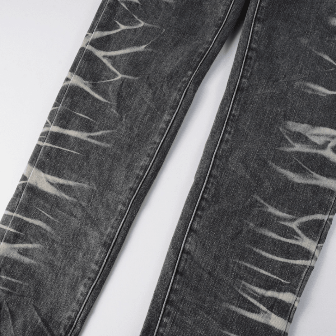 Purple Gradient Grey Ripped Jeans