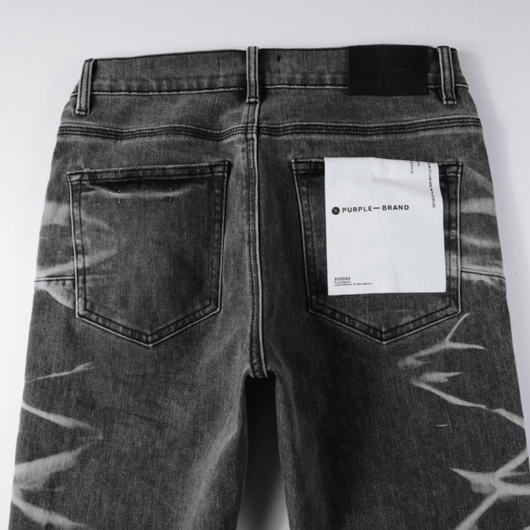 Purple Gradient Grey Ripped Jeans