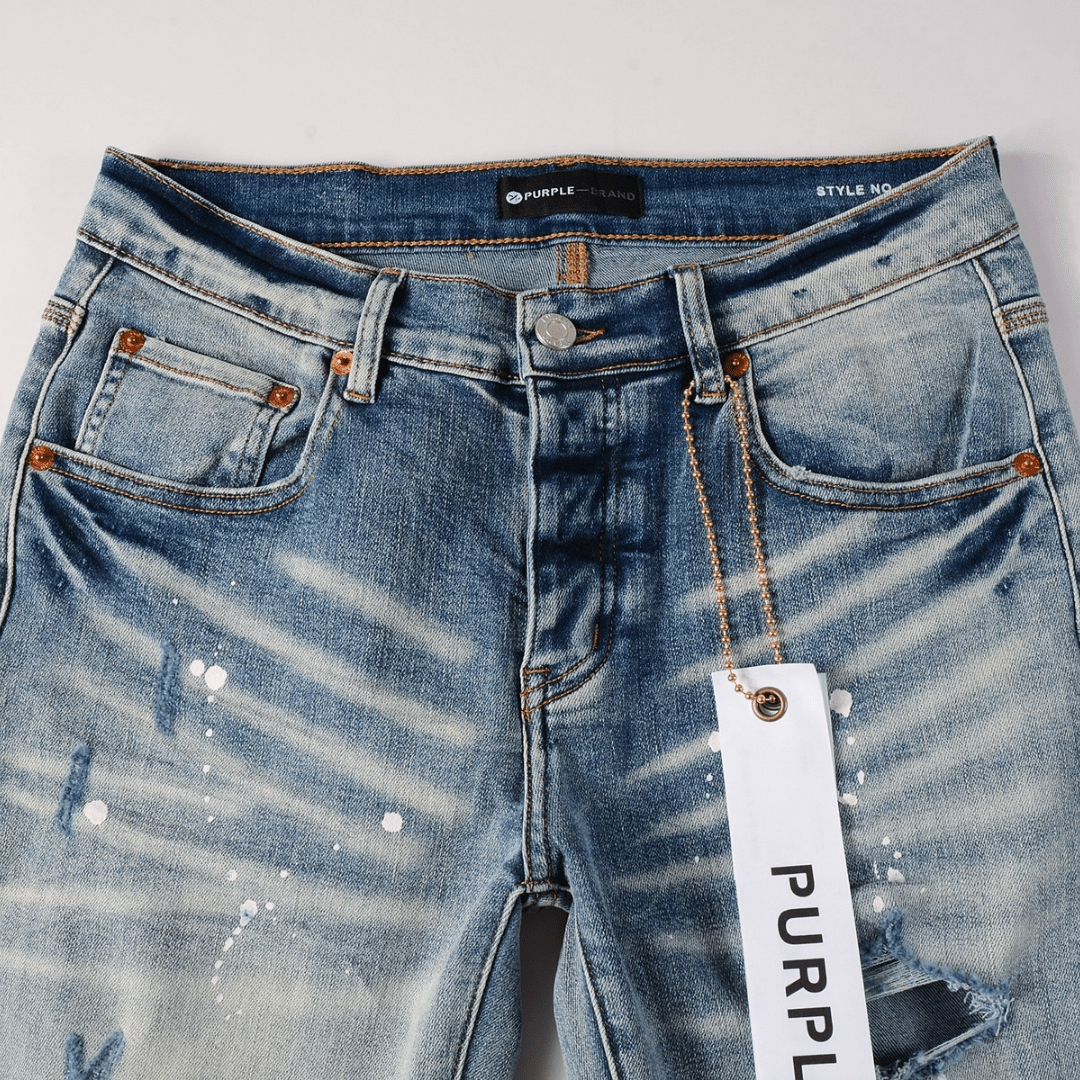 Purple Gradient Ripped Jeans