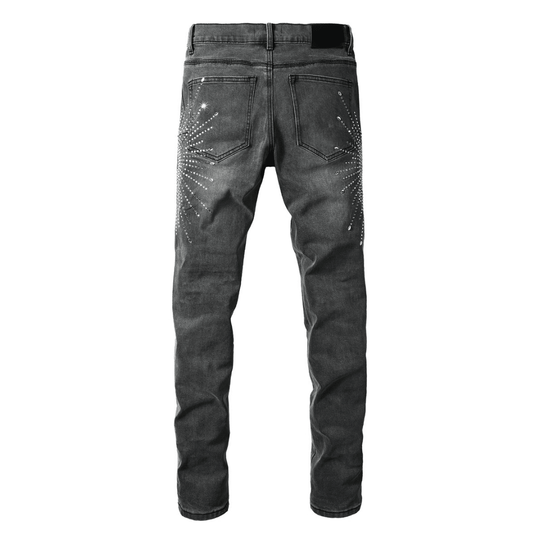 Purple Grey Diamonds Jeans