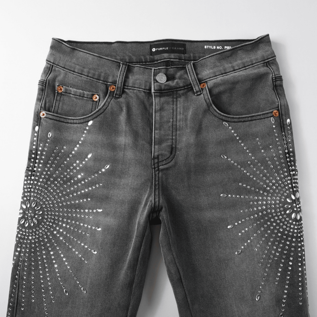 Purple Grey Diamonds Jeans