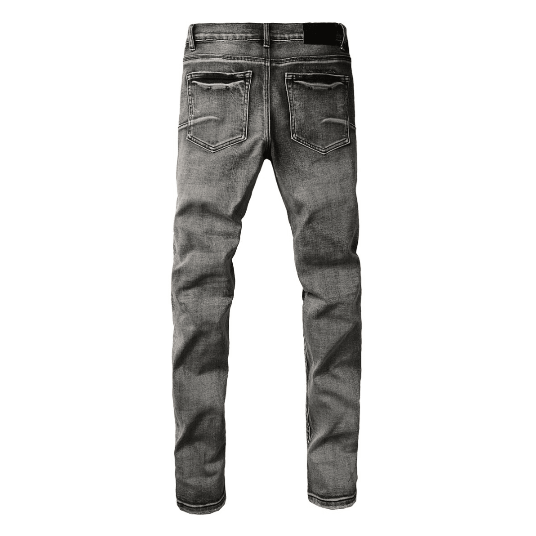 Purple Grey Ripped Jeans