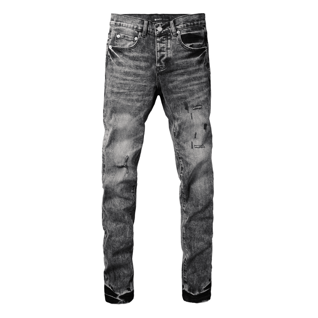 Purple Grey Ripped Jeans