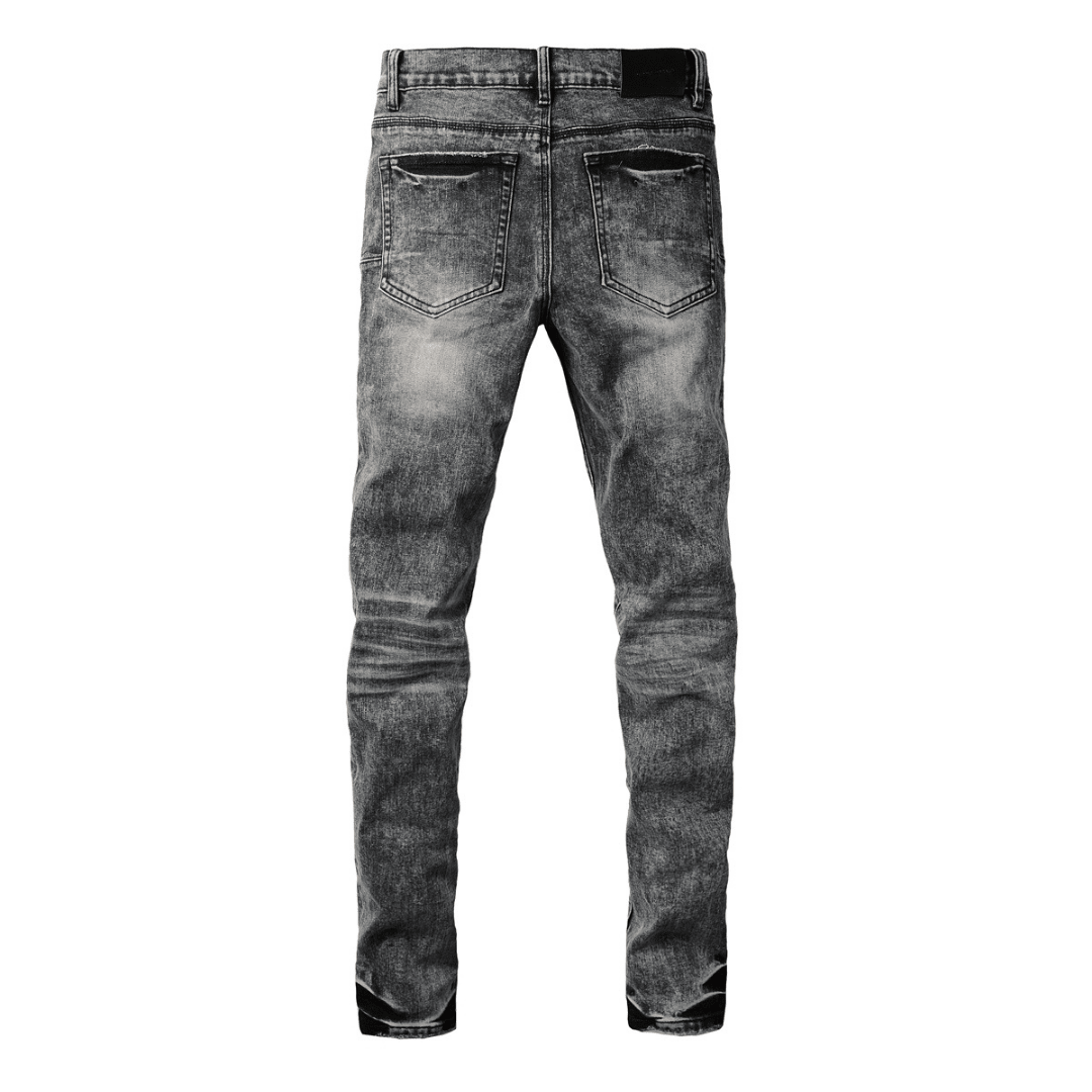 Purple Grey Ripped Jeans