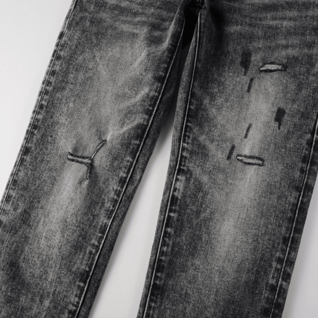 Purple Grey Ripped Jeans