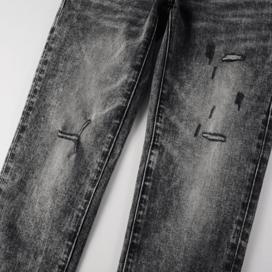 Purple Grey Ripped Jeans