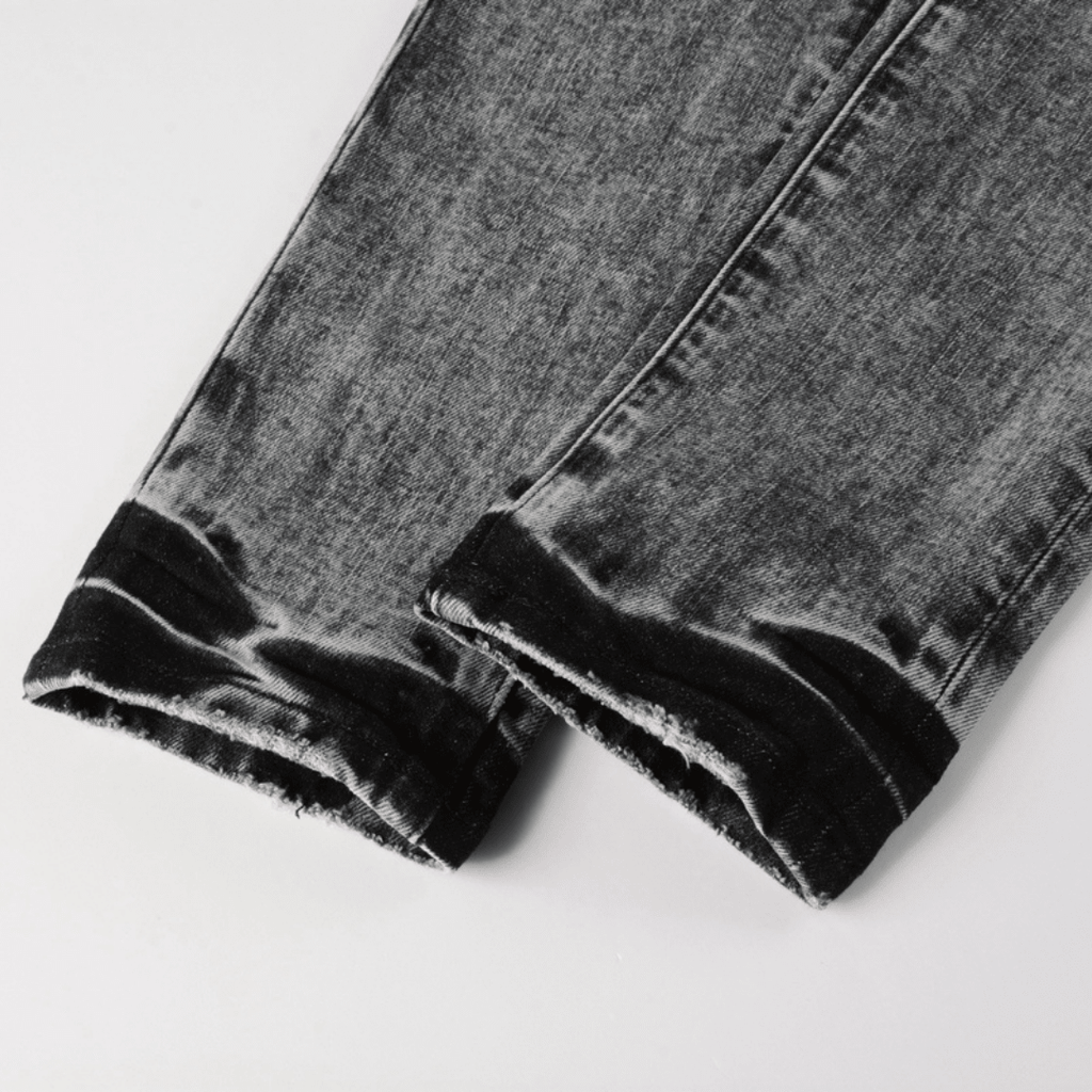 Purple Grey Ripped Jeans