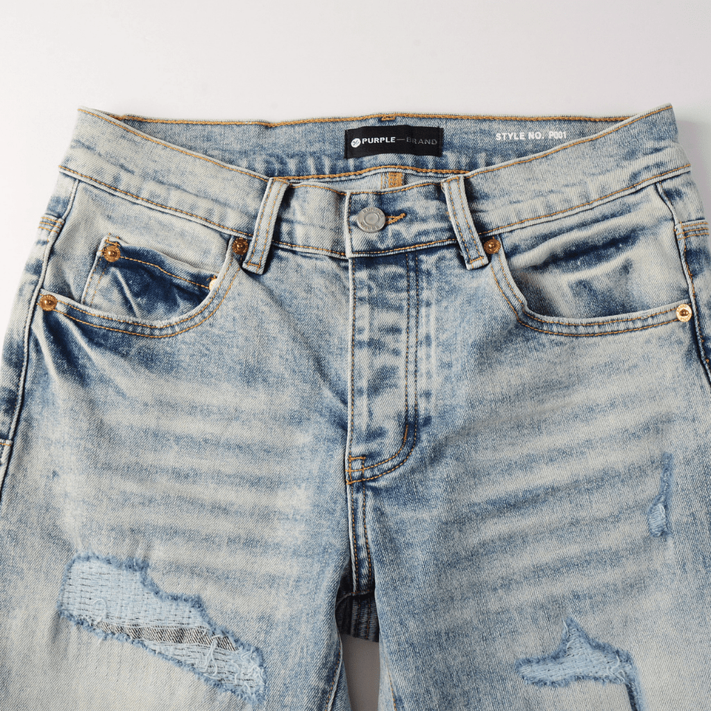Purple Light Blue Patch Jeans