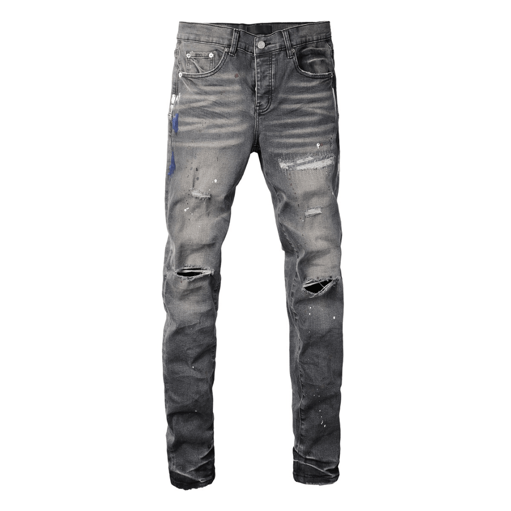 Purple Paint Grey Jeans