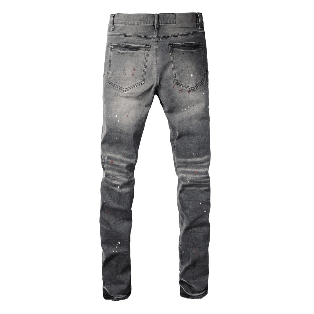 Purple Paint Grey Jeans