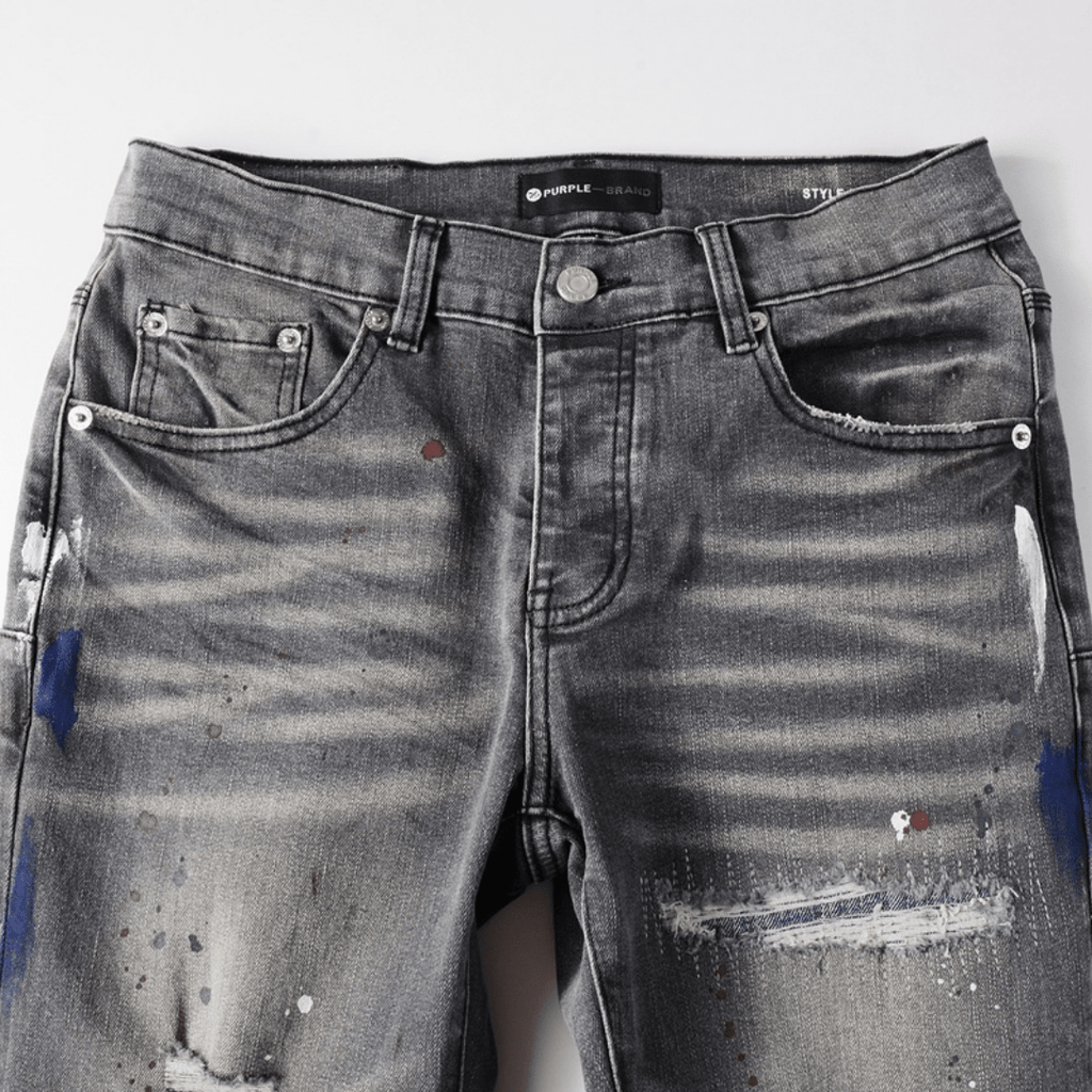 Purple Paint Grey Jeans