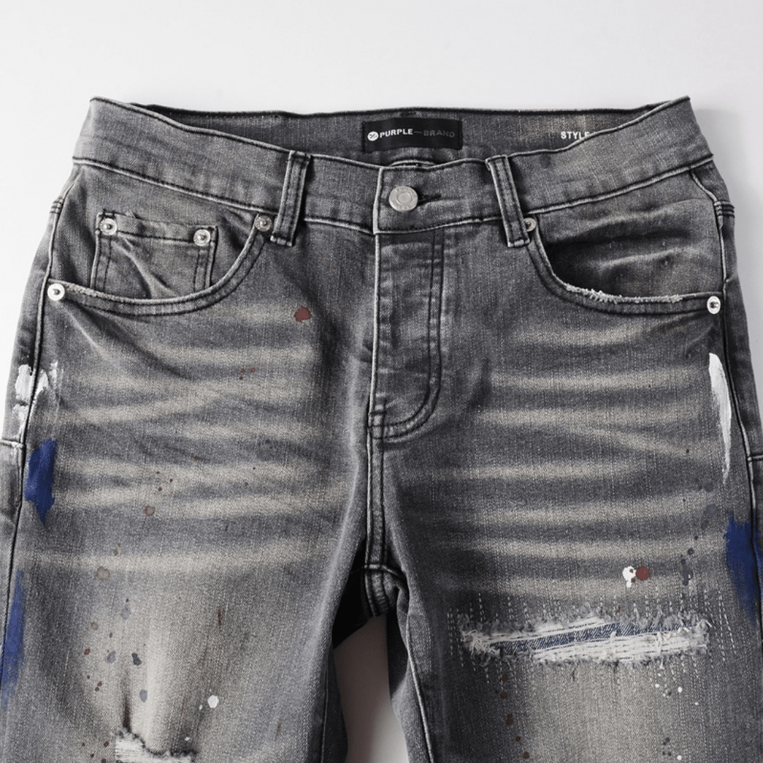 Purple Paint Grey Jeans