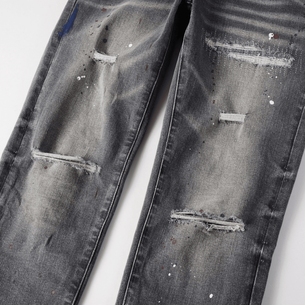Purple Paint Grey Jeans