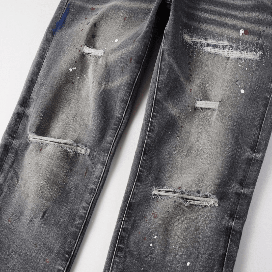 Purple Paint Grey Jeans