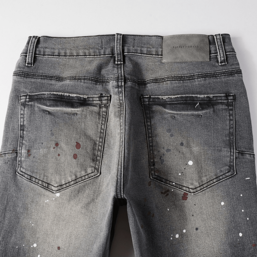 Purple Paint Grey Jeans