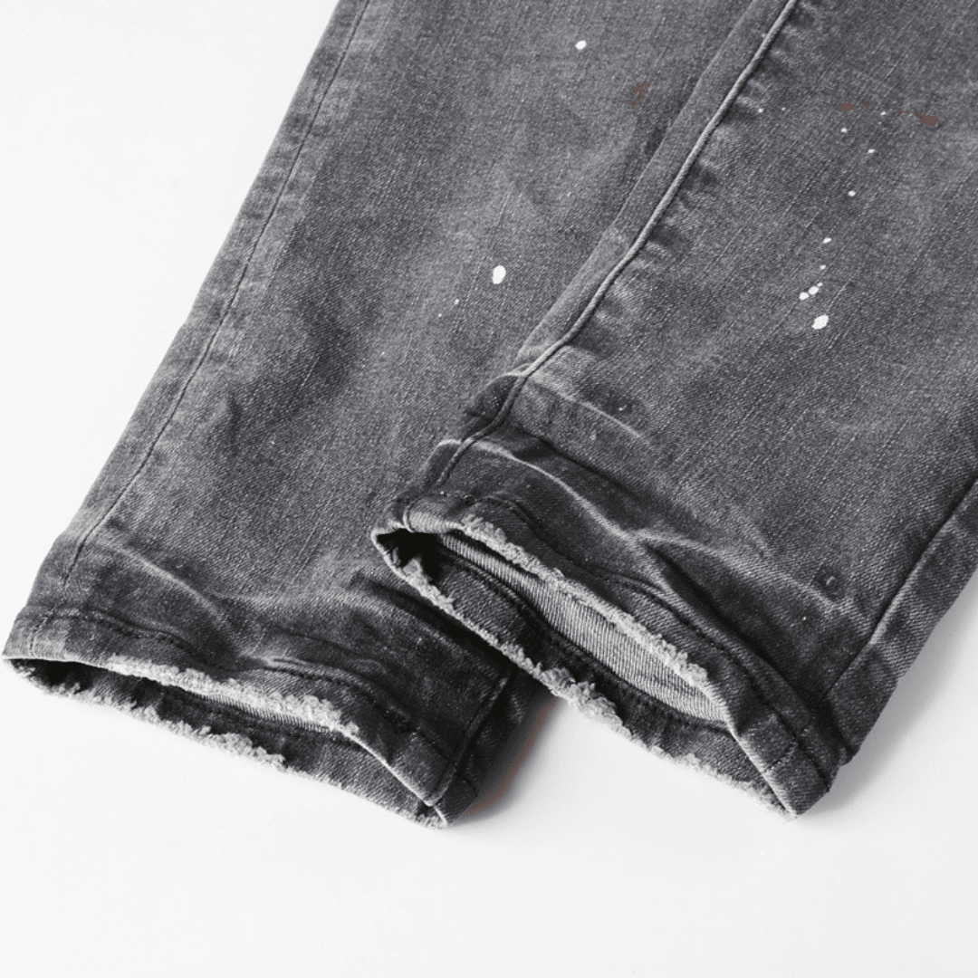 Purple Paint Grey Jeans