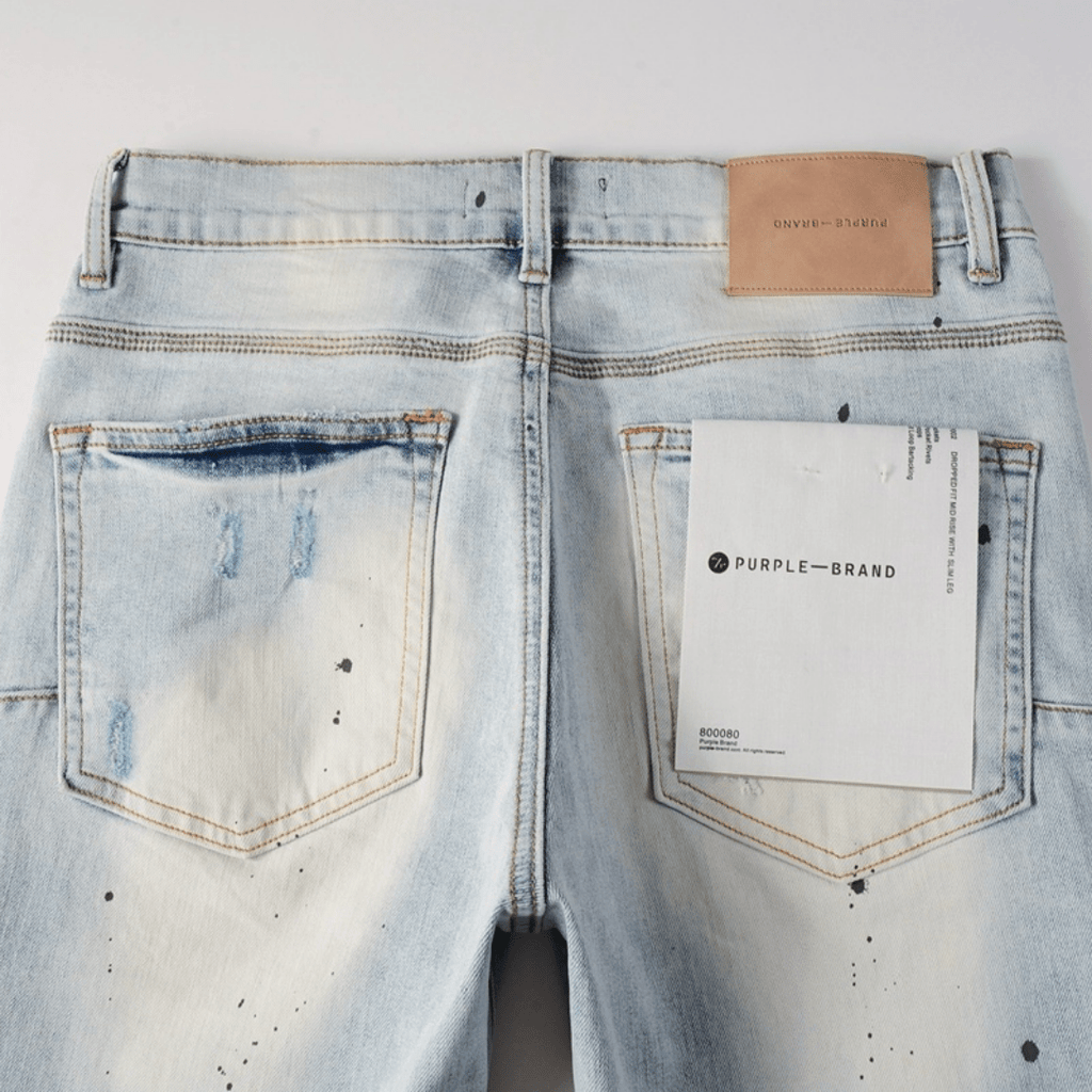 Purple Paint Light Blue Jeans