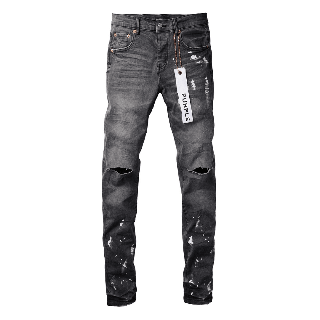 Purple Paint Ripped Jeans