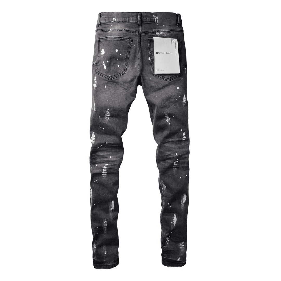 Purple Paint Ripped Jeans