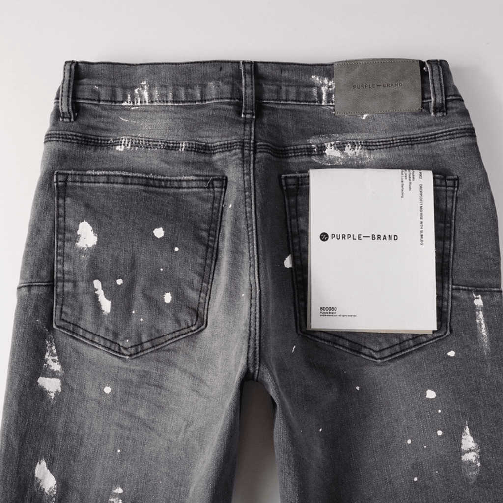 Purple Paint Ripped Jeans