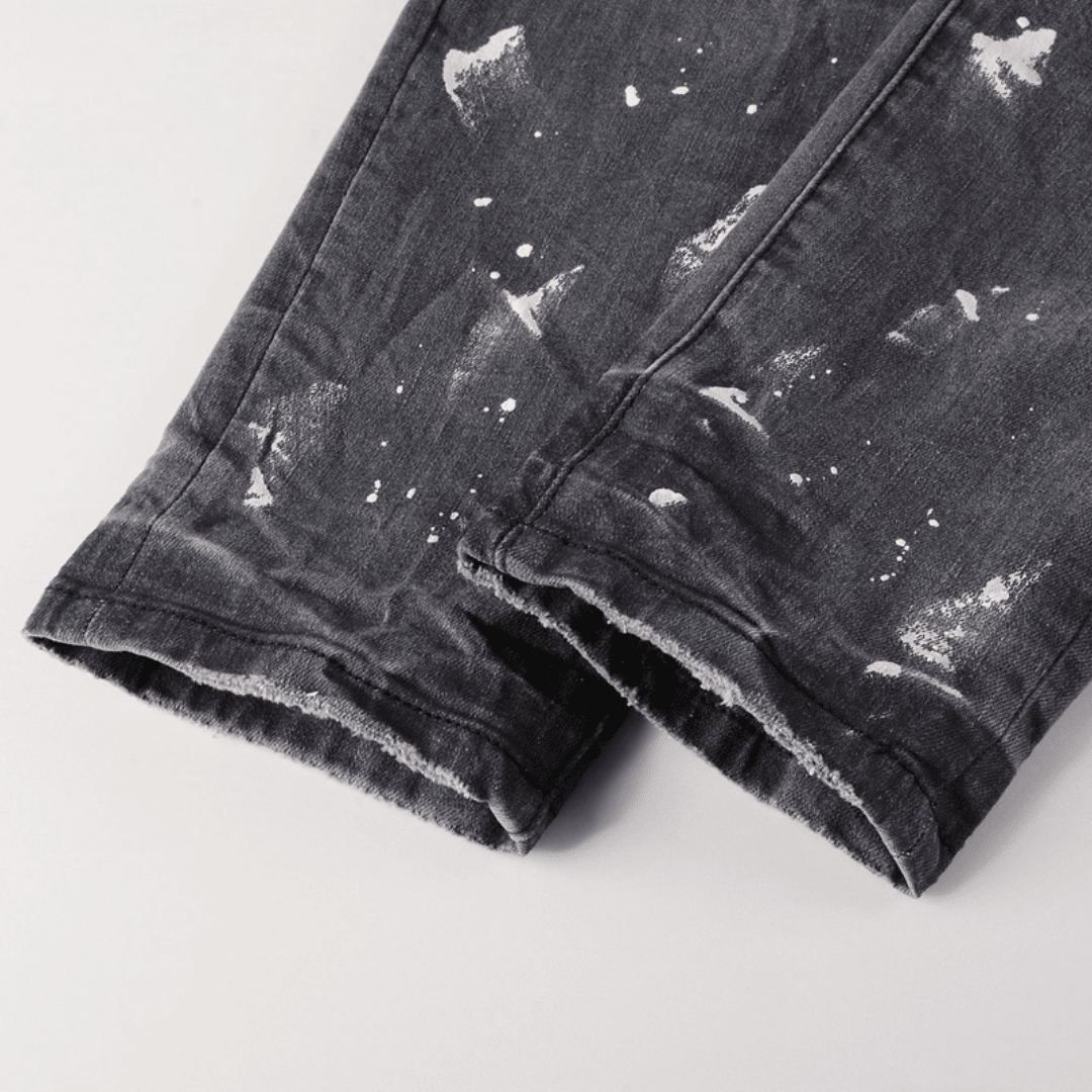 Purple Paint Ripped Jeans