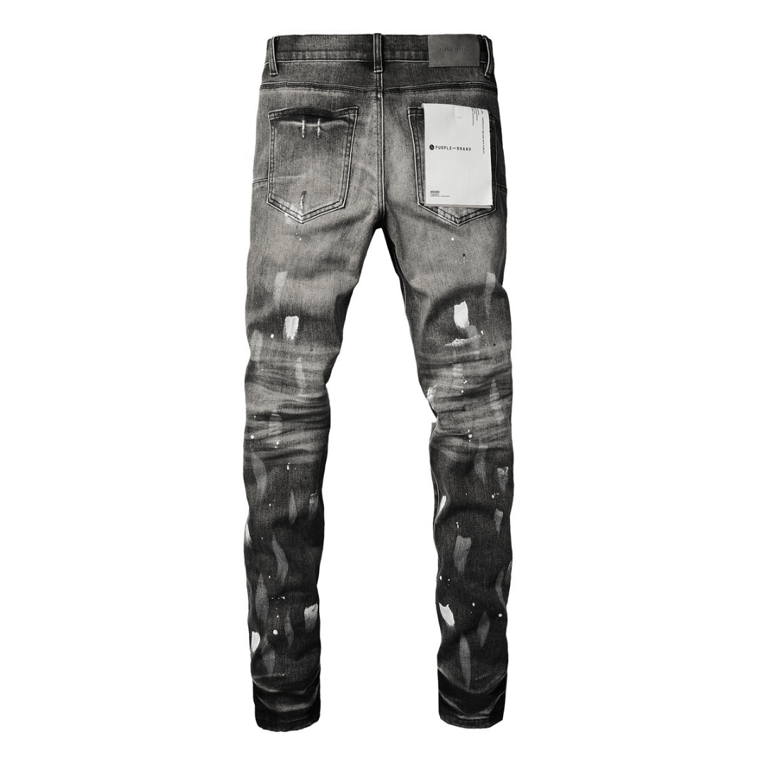 Purple Paint Ripped Jeans