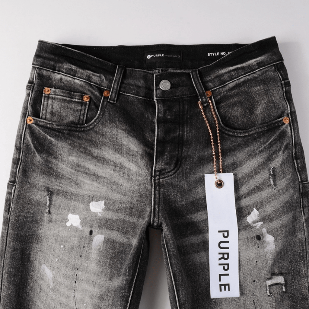 Purple Paint Ripped Jeans