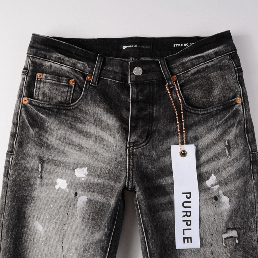 Purple Paint Ripped Jeans